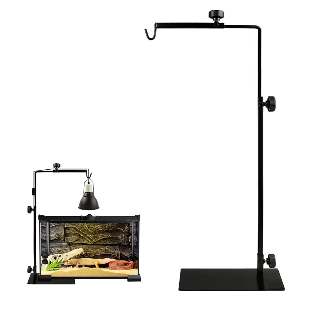 NANEEZOO Adjustable Reptile Lamp Stand - Metal Terrarium Light Holder for Heating Lamps, Perfect for Reptiles & Amphibians (Large Size) - Ideal for Bearded Dragons, Turtles, Snakes & Frog Habitats
