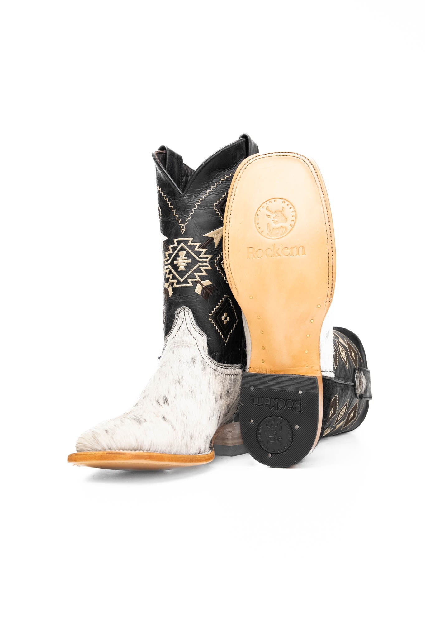 Authentic Men's Cowhide Square Toe Cowboy Boots - Size 10 Western Boots for Men - Durable Leather Work Boots - Perfect for Rodeo, Country Dancing & Outdoor Adventures