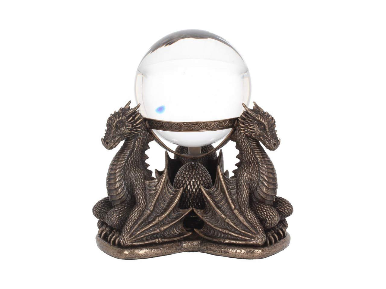 Nemesis Now Dragons Prophecy Crystal Ball Holder - 7.3 Inch Bronze Resin Fantasy Decor for Home, Office & Witchcraft Altar | Mystic Gift for Tarot Readers & Wiccan Practitioners