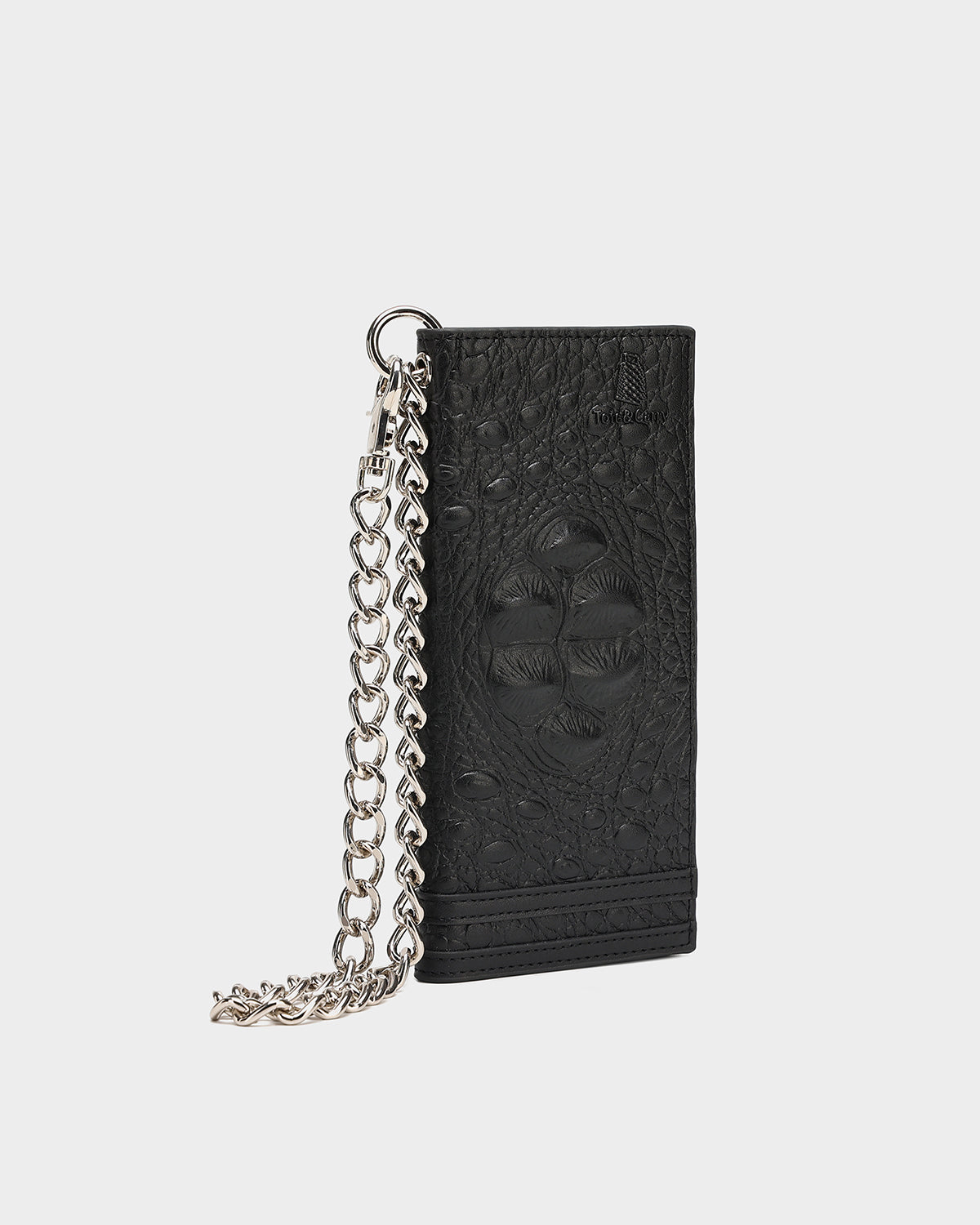 Apollo 2 Chain Black Leather Wallet for Men - Stylish Bifold RFID Blocking Wallet for Everyday Use & Travel