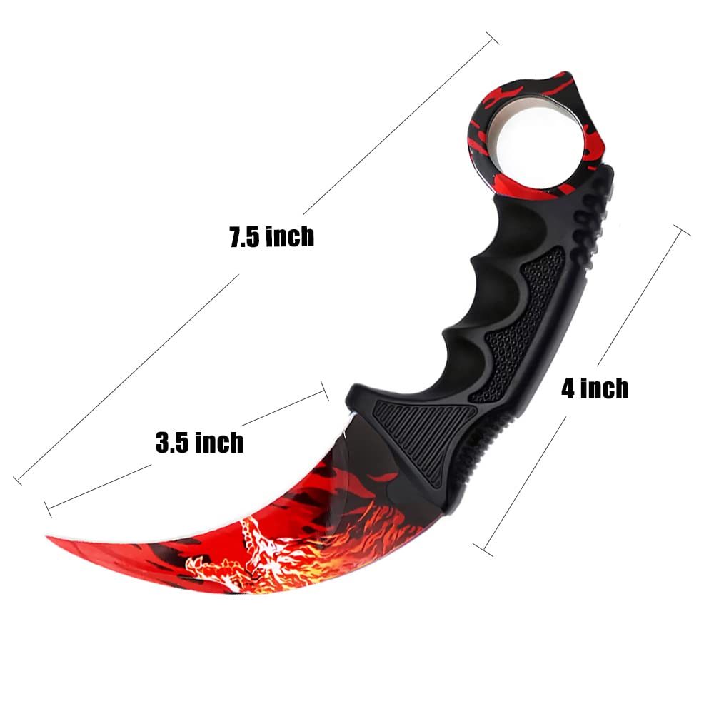 ZLIXING 2-Piece Fixed Blade Karambit Tactical Knife Set with Sheath - Survival Knife for CSGO, Hiking, Fishing, Hunting | Perfect Men's Gifts & Cool Gadgets for Outdoor Adventures & Tactical Enthusiasts
