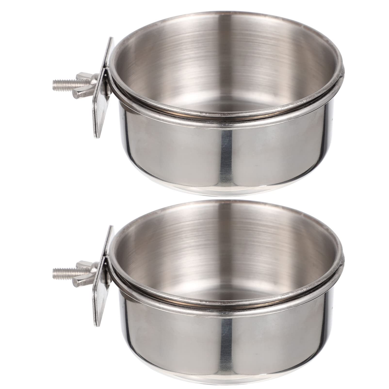POPETPOP 2 Sets Bird Feeding Dish Cups - Parrot Food Bowl Clamp Holder for Cage, Bird Water Bowl for Parakeets, African Greys, Conures, Cockatiels, Lovebirds, Budgies & Chinchillas - Perfect for Aviaries, Pet Cages & Bird Coops