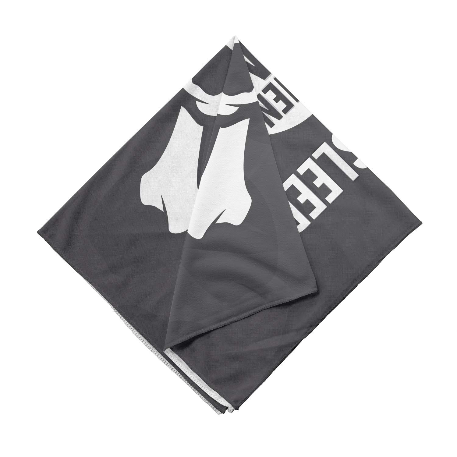 Lunarable Unisex Bandana - 'I Will Sleep When I Am Dead' Print - Charcoal Grey & White - Perfect for Outdoor Activities, Concerts, and Fashion Accessories