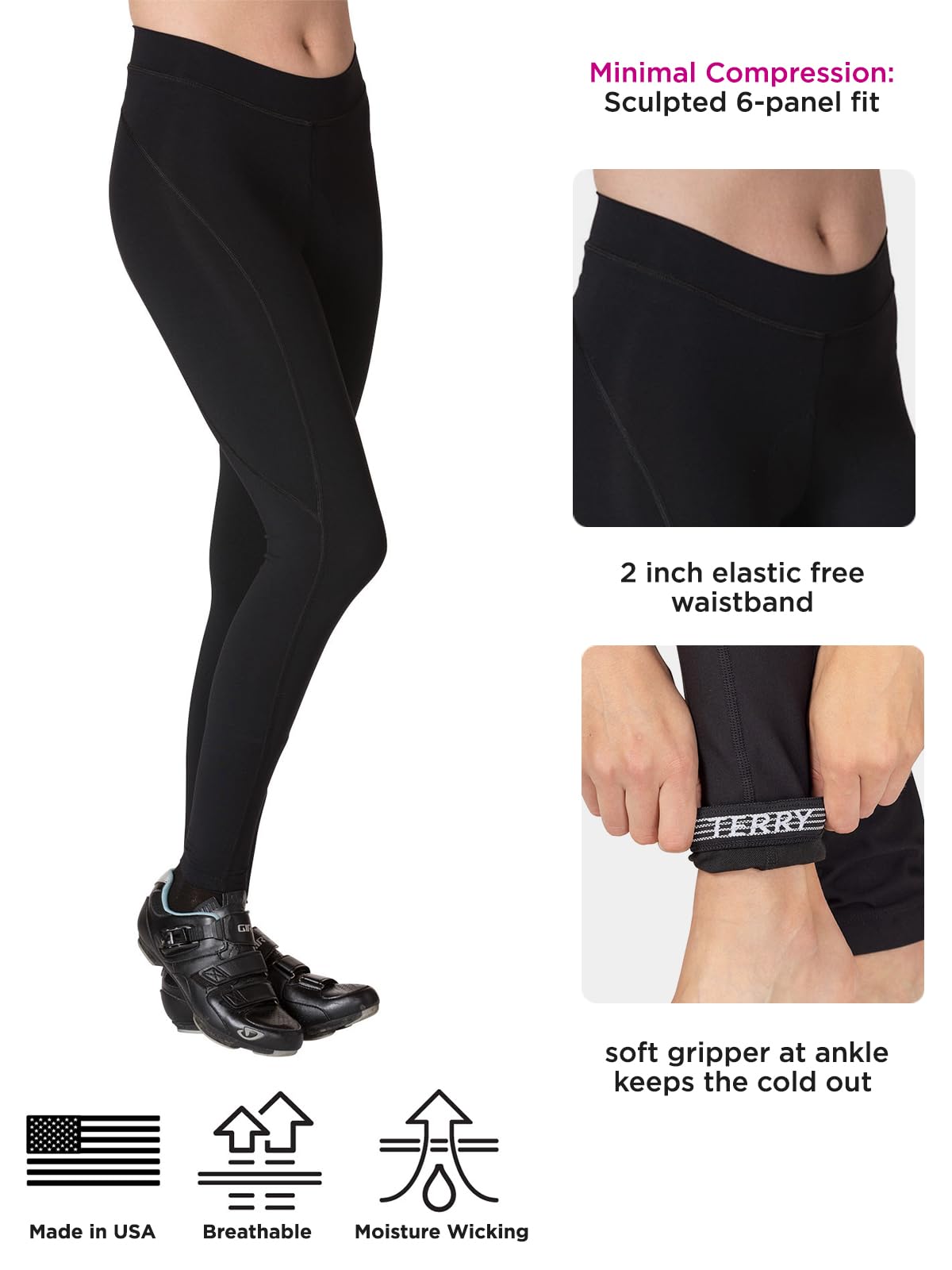 Women's Terry Cycling Padded Bike Pants - 28