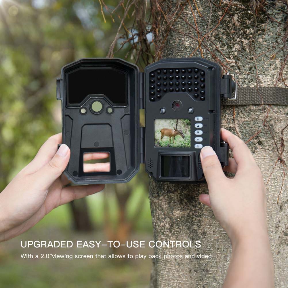 Apeman H55 20MP 1080P HD Infrared Night Vision Hunting Trail Camera with IP66 Waterproof - Perfect for Wildlife Monitoring, Home Security, and Outdoor Adventures