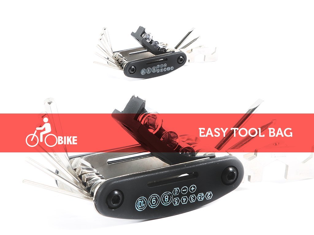 EBIKELING Bike Repair Tool Kit Set - 16-in-1 Bicycle Mechanic Tool Kit with Multi-Tool for Cycling Maintenance - Perfect for Road, Mountain & Commuter Bikes - Ideal for Home Repairs & On-the-Go Fixes