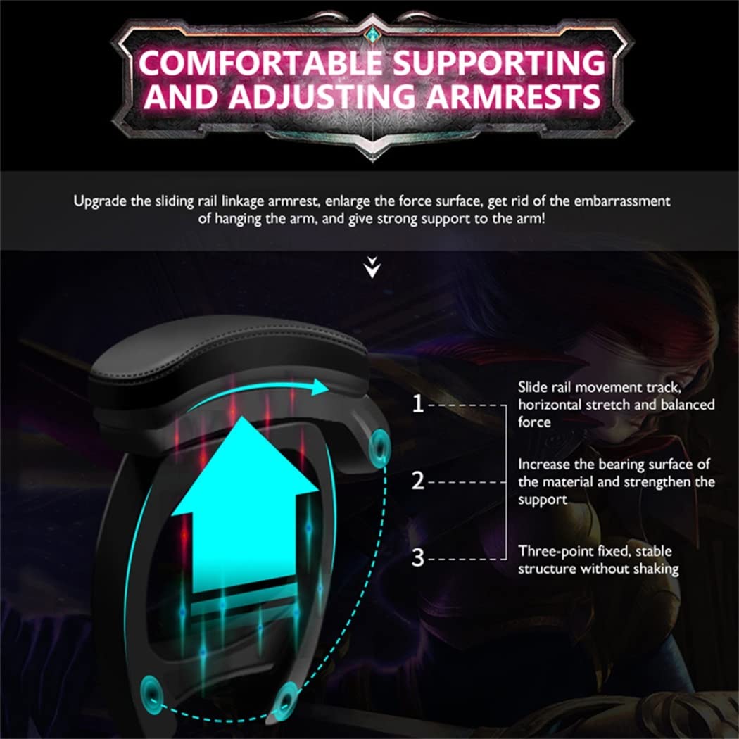 Ergonomic Gaming Chair with Built-in Speakers & RGB LED Lights - PU Leather Computer Chair with Massage, Adjustable Footrest & Lumbar Support for Adults & Teens - Perfect for Esports, Streaming & Home Office (Black)