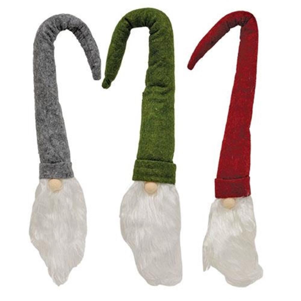 Long Hat Gnome Wine Bottle Topper - 3 Pack Assorted Colors - Perfect for Christmas Gifts, Party Decorations & Wine Lovers