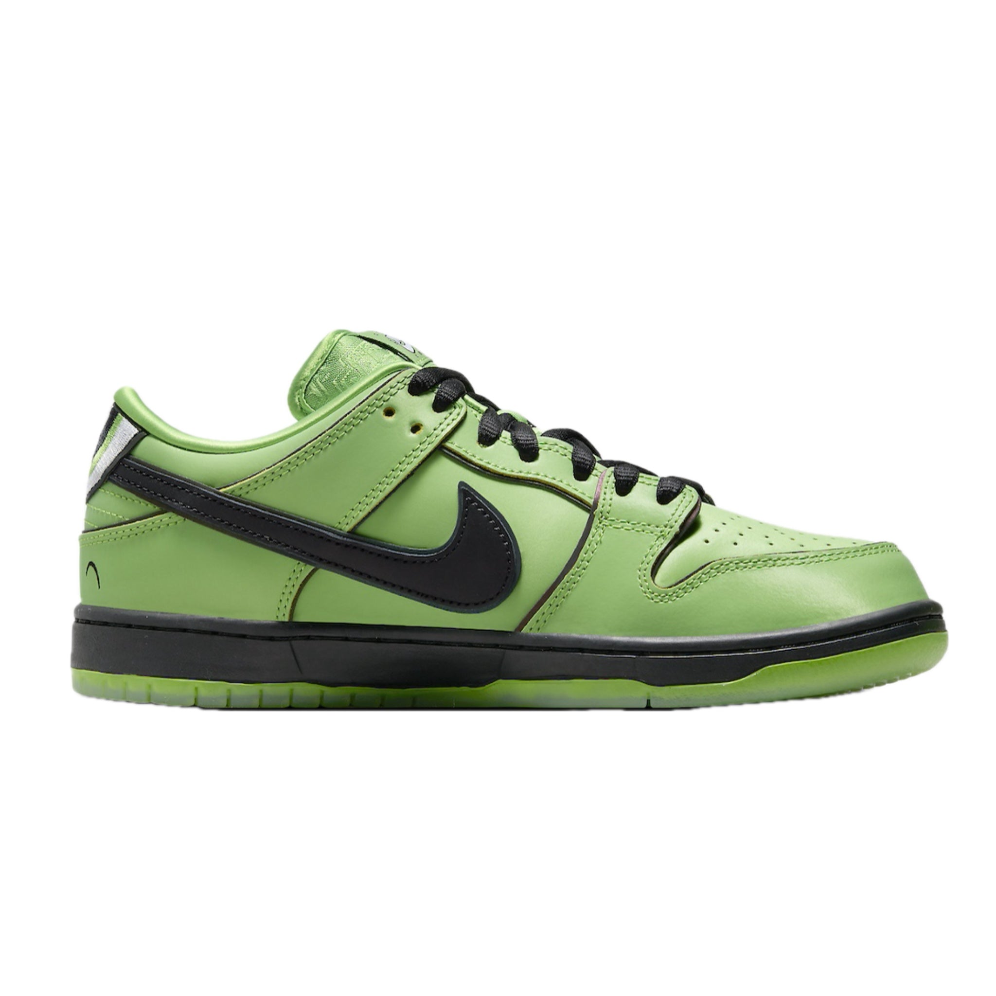 Nike SB Dunk Low PS Powerpuff Girls Buttercup Sneakers - Mean Green, Black & Lotus Pink Colorway - Perfect for Skateboarding, Streetwear Fashion & Collectors