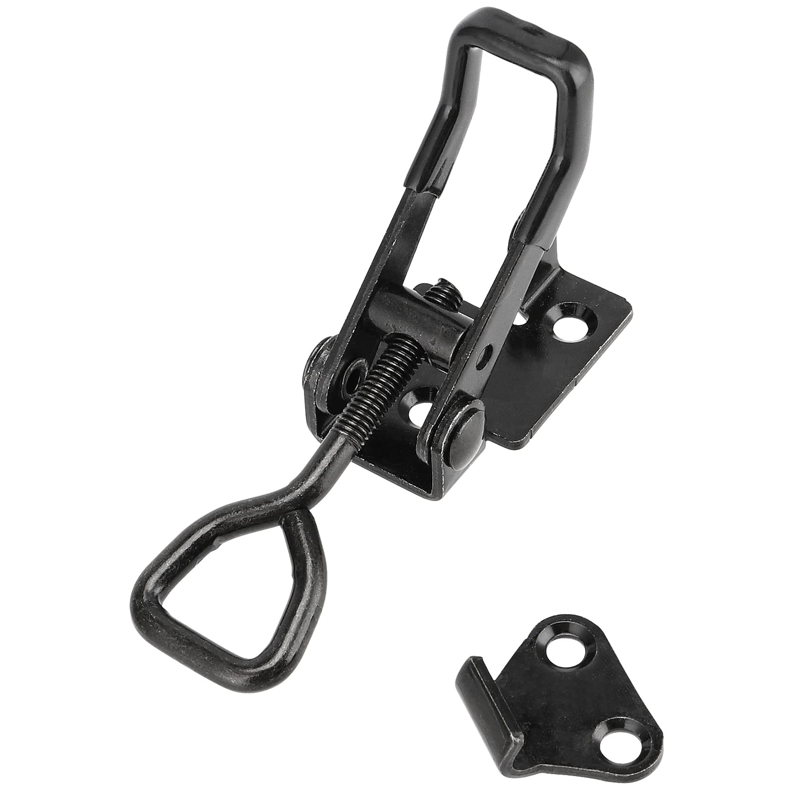 4 Pack Black Toggle Latch Clamp - 4002 Style Pull Action Quick Release Latch with Lock Hole, Adjustable Toggle Clamps for Trunk, Jig, Door, Toolbox - Perfect for Woodworking, Automotive & DIY Projects