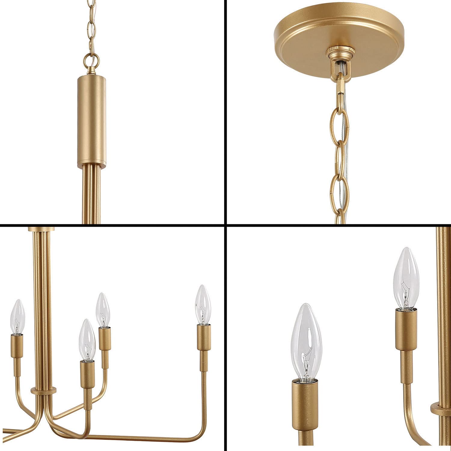 Classy Leaves Gold Chandelier - 6-Light Modern Crystal Chandelier with Adjustable Arms, 25