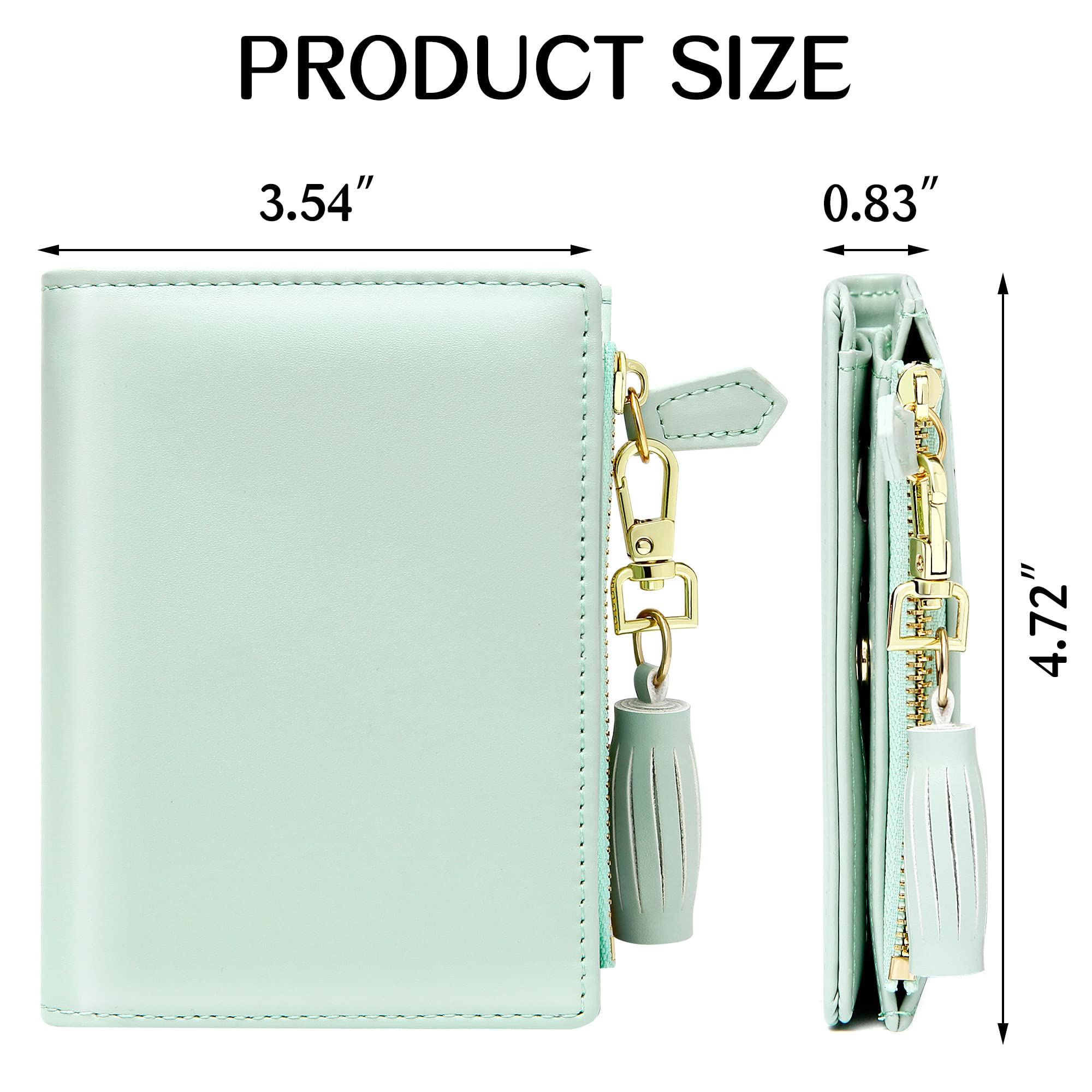 GEEAD Slim Bifold Wallet for Women with Zipper & ID Card Holder - Compact Coin Purse for Everyday Use, Travel & Shopping