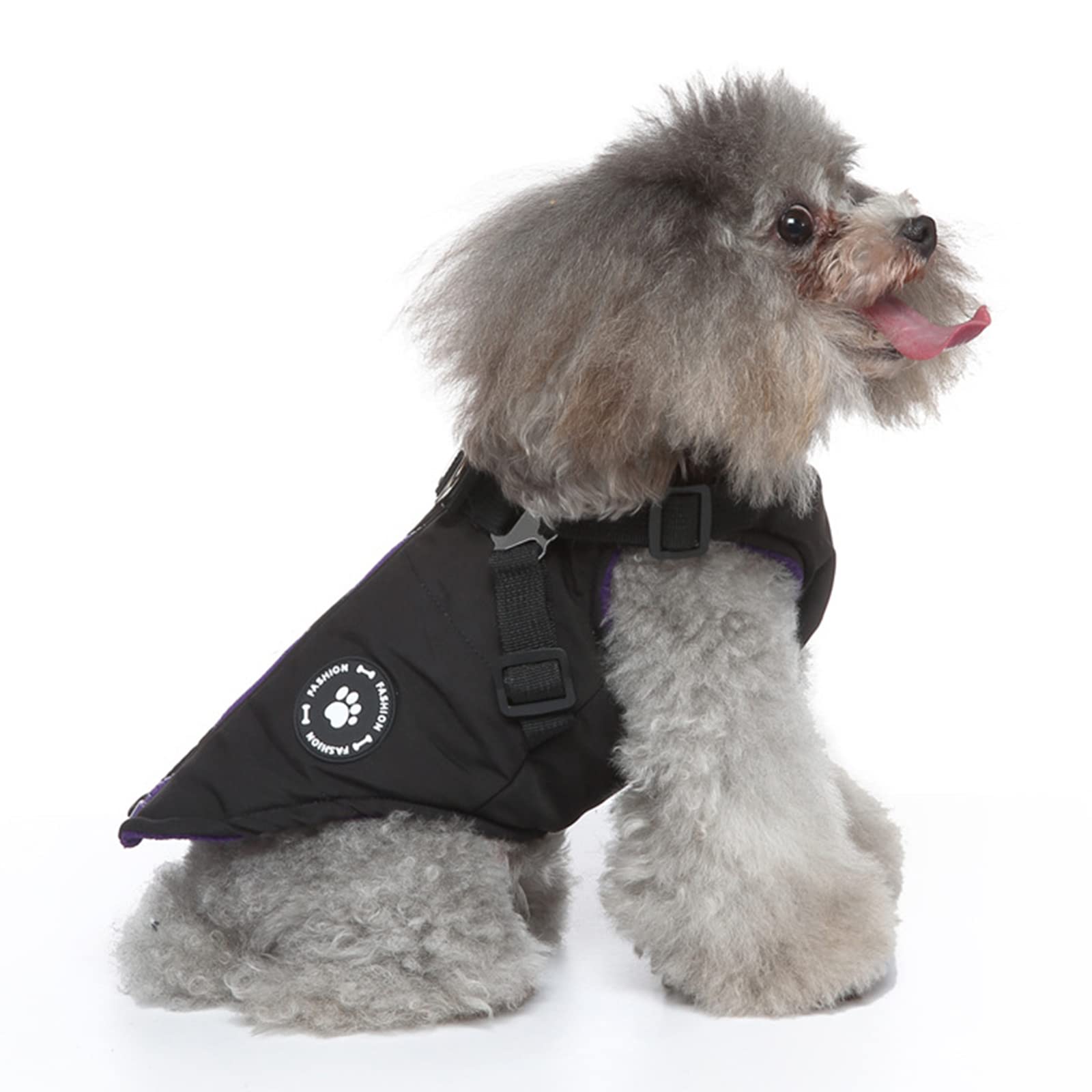 2-in-1 Dog Winter Coat with Harness - Warm Zippered Jacket & No-Pull Vest for Small to Medium Dogs (XL, Black) | Perfect for Cold Weather Walks & Outdoor Adventures