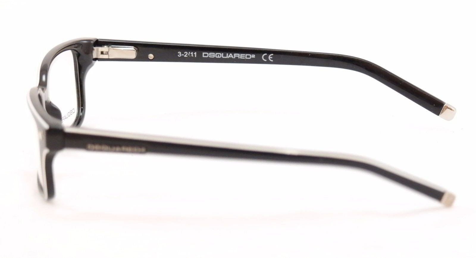 Dsquared2 DQ5018 001 Black & White Plastic Eyeglasses Frame - 52mm Lens Width 17mm Bridge 140mm Temple - Stylish Unisex Optical Glasses for Work & Everyday Wear
