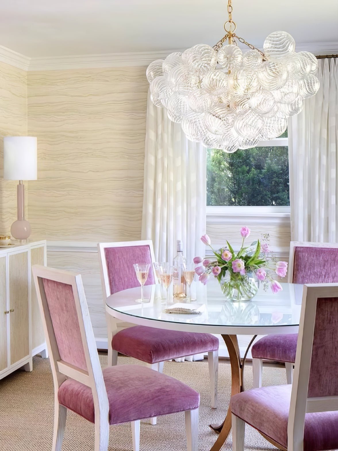 Elegant Glass Ball Bubbles Chandelier - Modern Crystal Ceiling Light Fixture for Dining Room, Living Room & Bedroom Decor