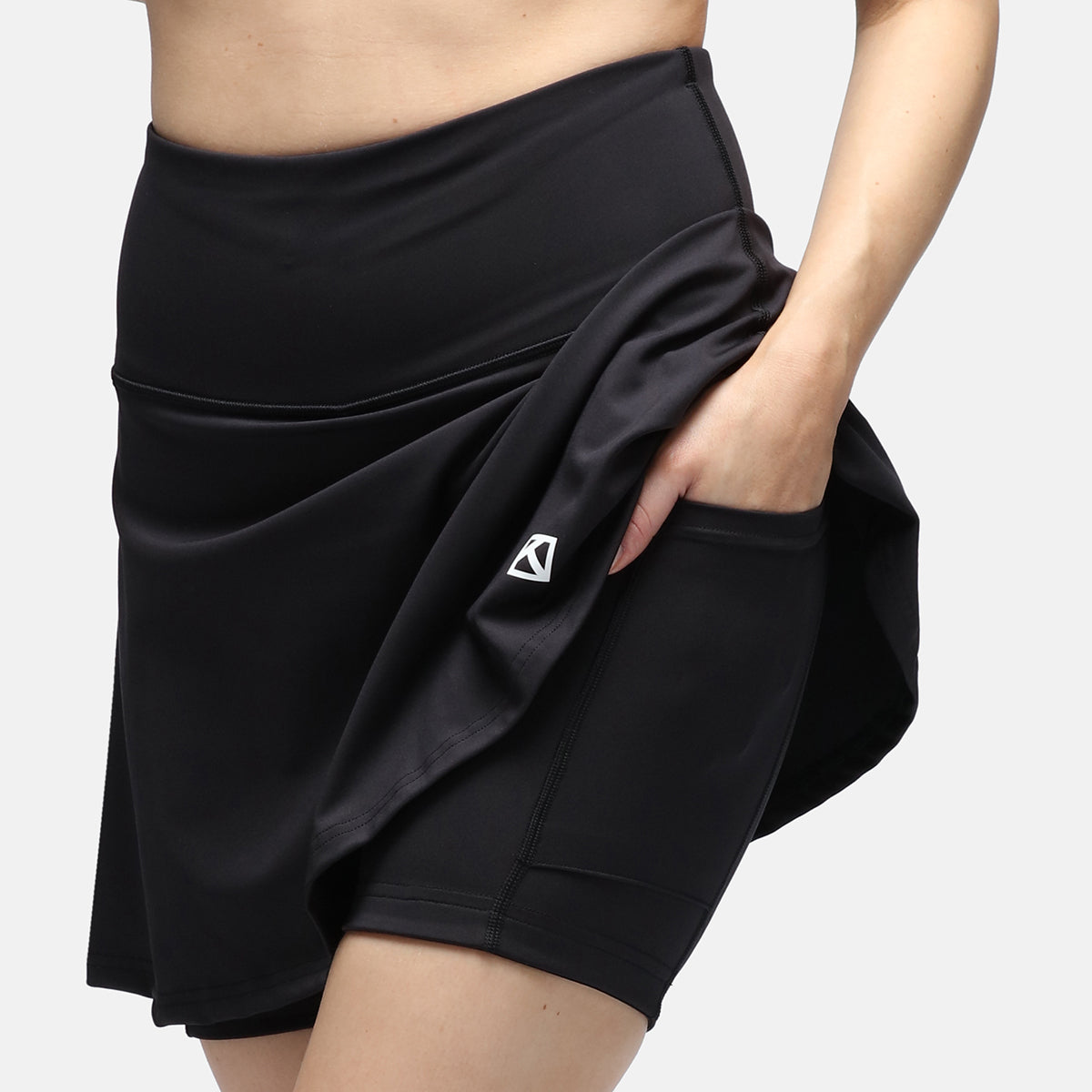 Black Diamond Luxe Skort - Women's High Waist Tennis Skirt with Shorts for Golf, Running & Workout - Stylish & Comfortable Activewear
