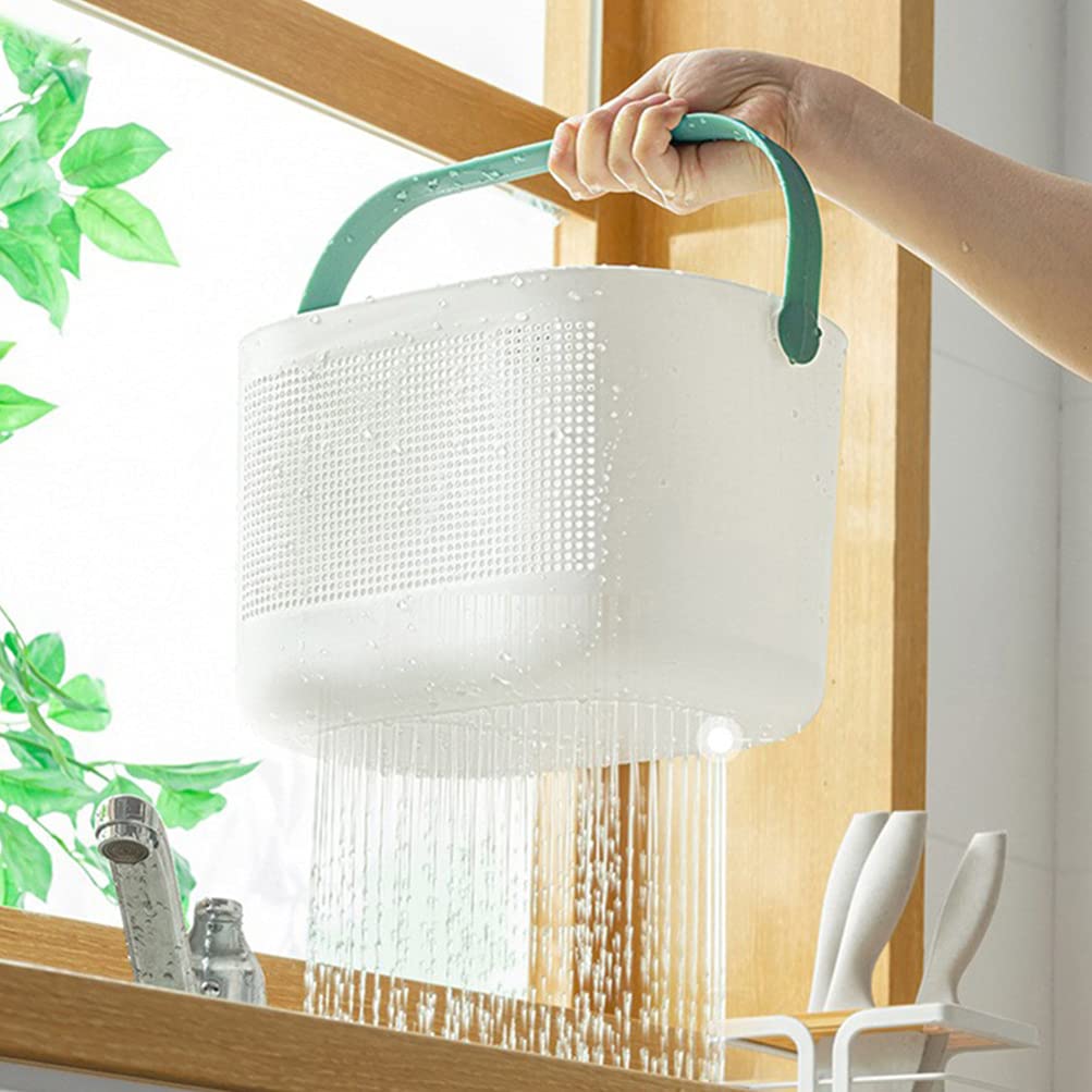 Cabilock 1-Piece Plastic Shower Storage Basket - Hollow-Out Bathroom Organizer with Handle for Shampoo, Soap & Toiletries - Perfect for Bathroom, Kitchen & Dorm Organization