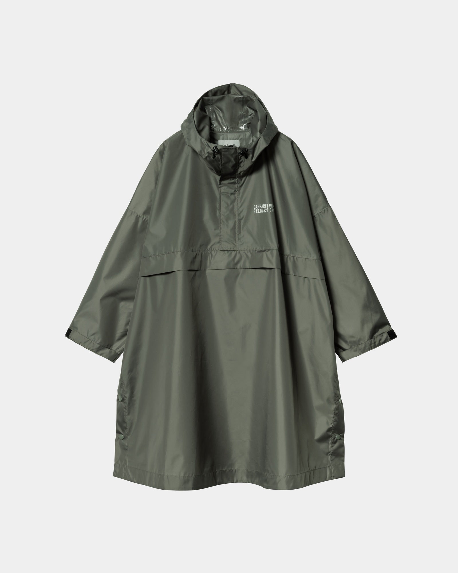 Waterproof Packable Rain Poncho - Lightweight Travel Raincoat with Reflective Strips (Smoke Green) for Hiking, Camping & Outdoor Adventures