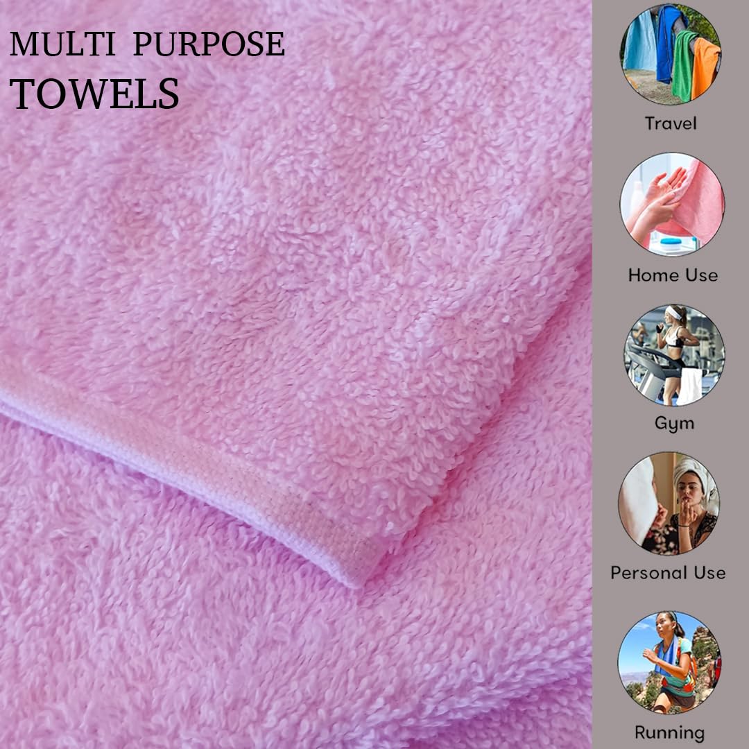 Regency India’s Quattro Premium 100% Cotton Face Towels - 400 GSM, 30x30 Inches, Ultra Soft & Highly Absorbent - International Quality Standards (Pack of 6, Pink & Yellow Combo) - Perfect for Gym, Spa, Travel & Daily Skincare Routine