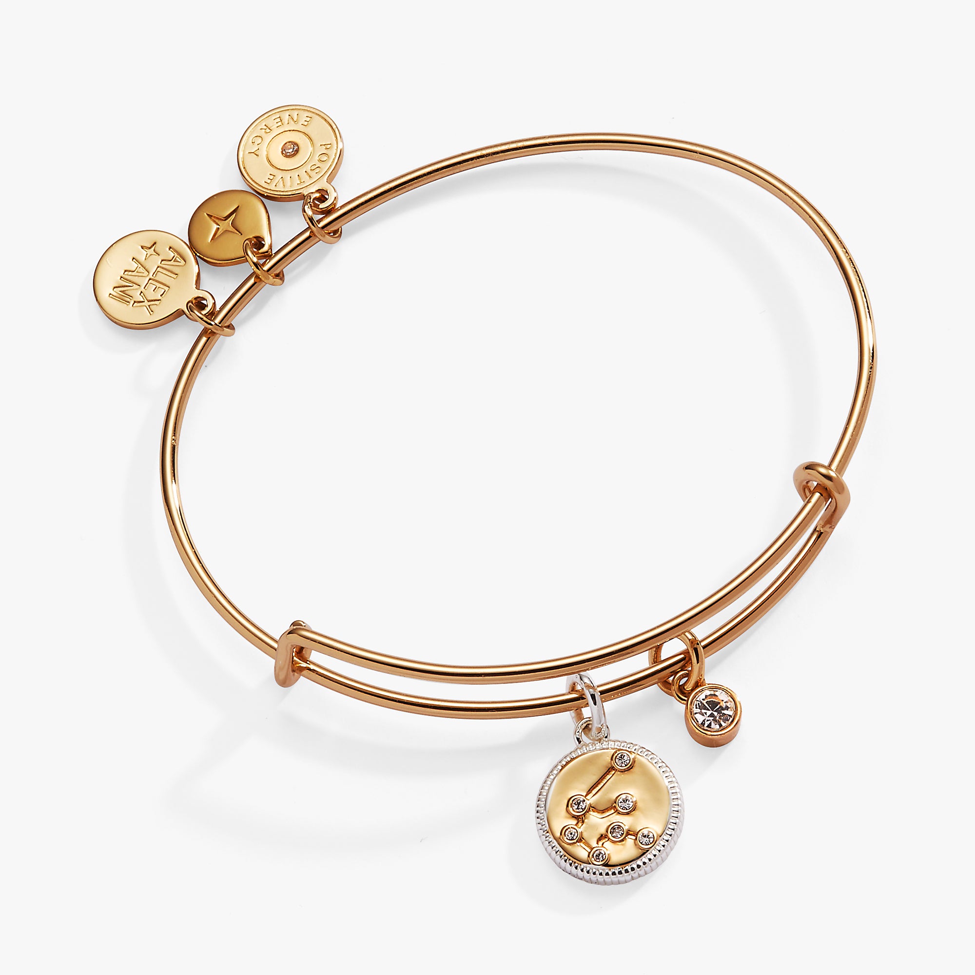 Aquarius Zodiac Charm Bangle - Sterling Silver Adjustable Bracelet for Women - Perfect for Birthdays, Gifts & Everyday Wear