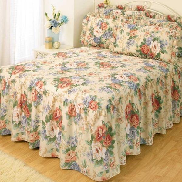 Florence Fitted Bedspread Set - Queen Size Luxury Quilted Bedding Cover - Soft Microfiber Comforter for Master Bedroom & Guest Room Decor