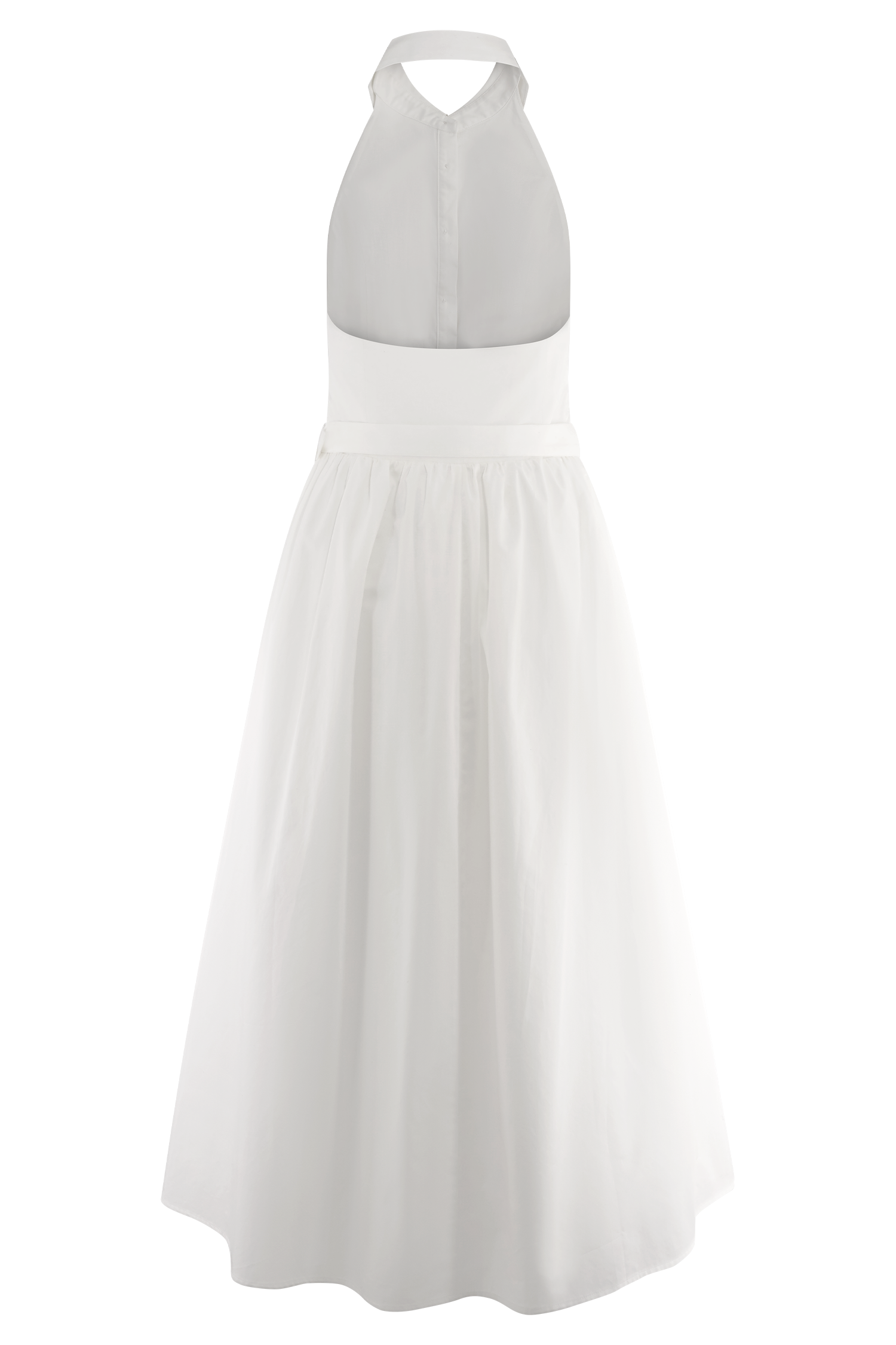 Elegant Cindy Collared Midi Dress in White - Perfect for Office Wear, Cocktail Parties & Spring Weddings