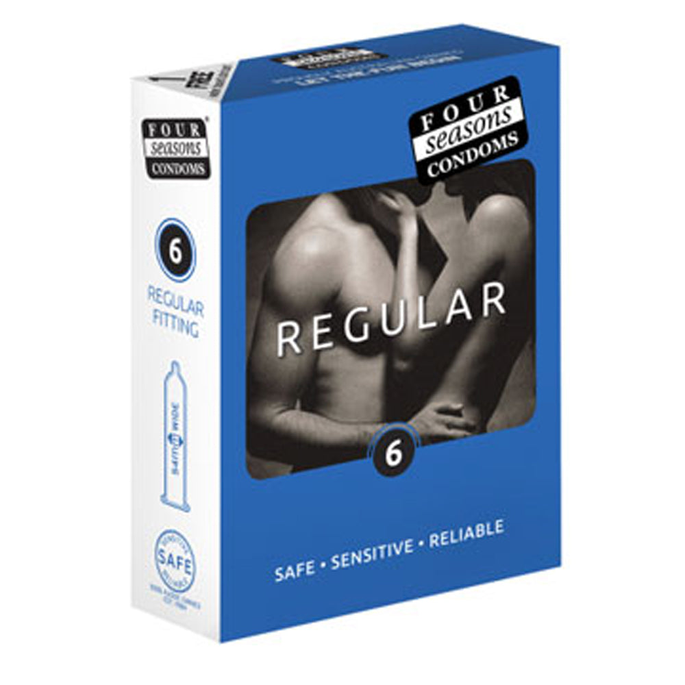 Premium Four Seasons Regular Fit Latex Condoms - Ultra Thin & Safe Protection for Men - Perfect for Sensitive Skin & Everyday Intimacy