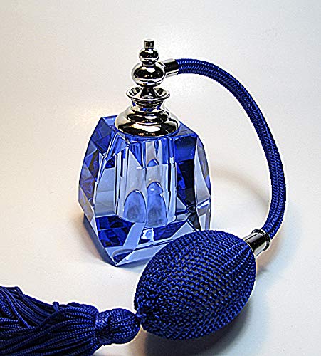 Premium Refillable Glass Perfume Atomizer with Bulb Sprayer & Tassel - Elegant Crystal Cologne Bottle for Travel, Purse & Gift Giving