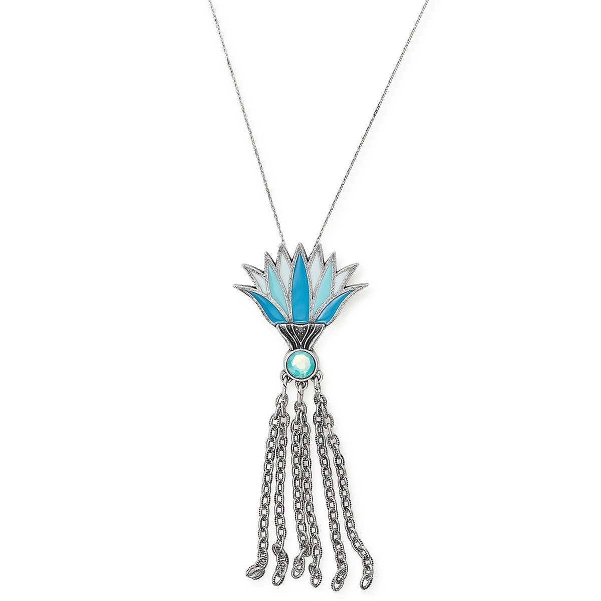Blue Lotus Necklace for Women - Large Handmade Boho Jewelry - Perfect for Yoga, Meditation & Spiritual Healing