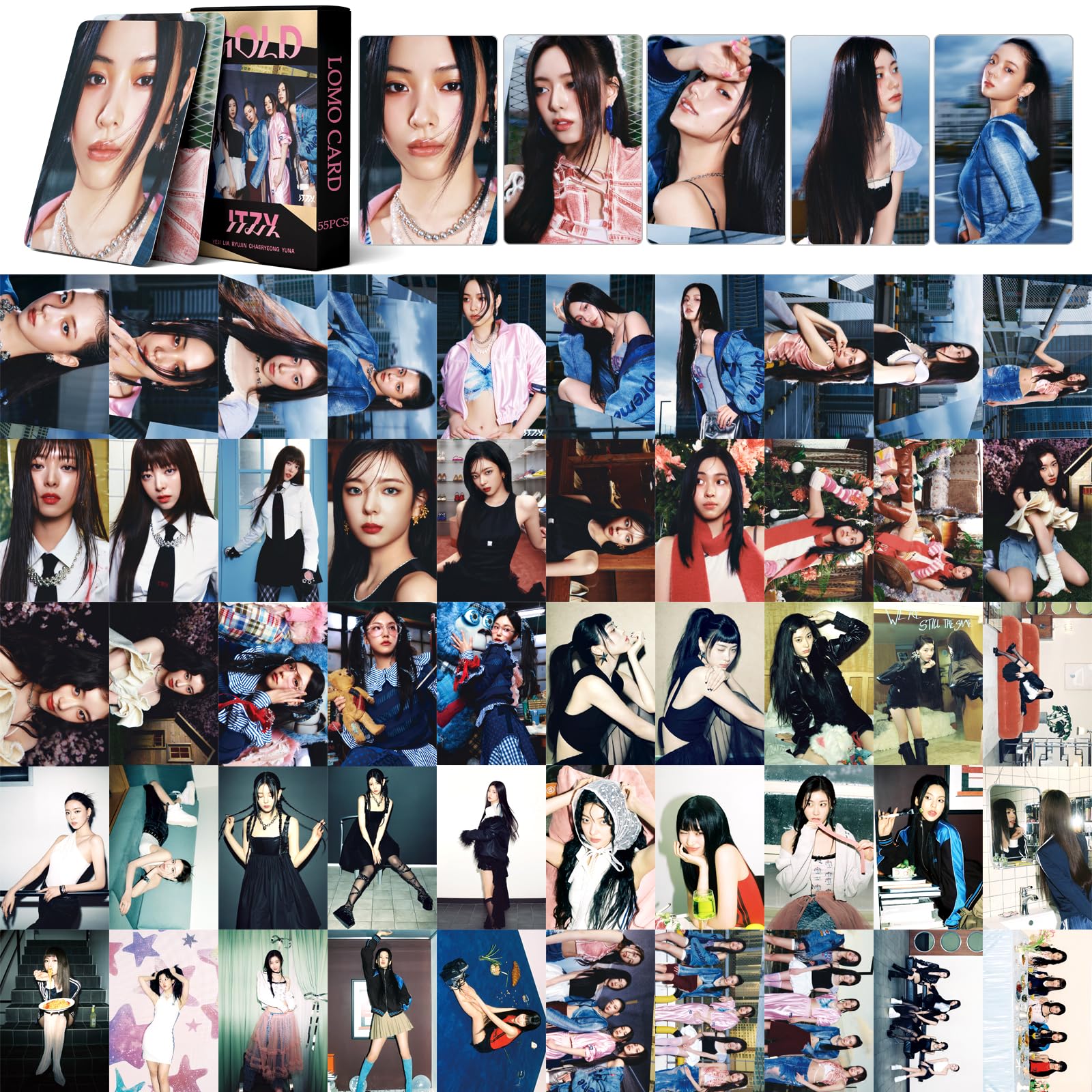 ITZY 2024 GOLD Album Photocards Set - 55PCS K-POP Lomo Cards & Postcards | Official ITZY Merchandise for Fans | Perfect for Collectors, Gift Giving, and K-POP Decorations