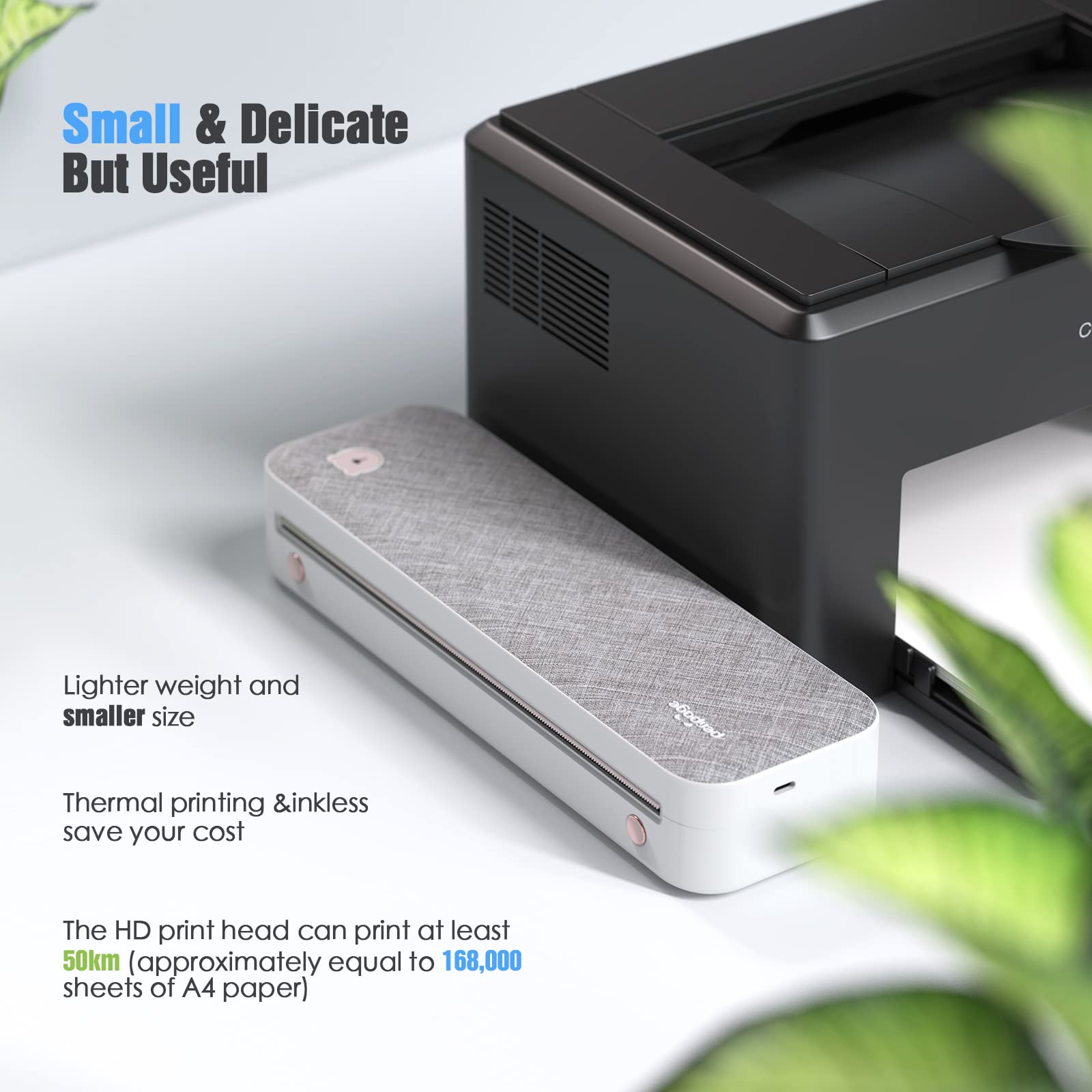 BISOFICE PeriPage Portable A4 Wireless Bluetooth Thermal Printer - Travel Printer for Android & iOS, Supports 2