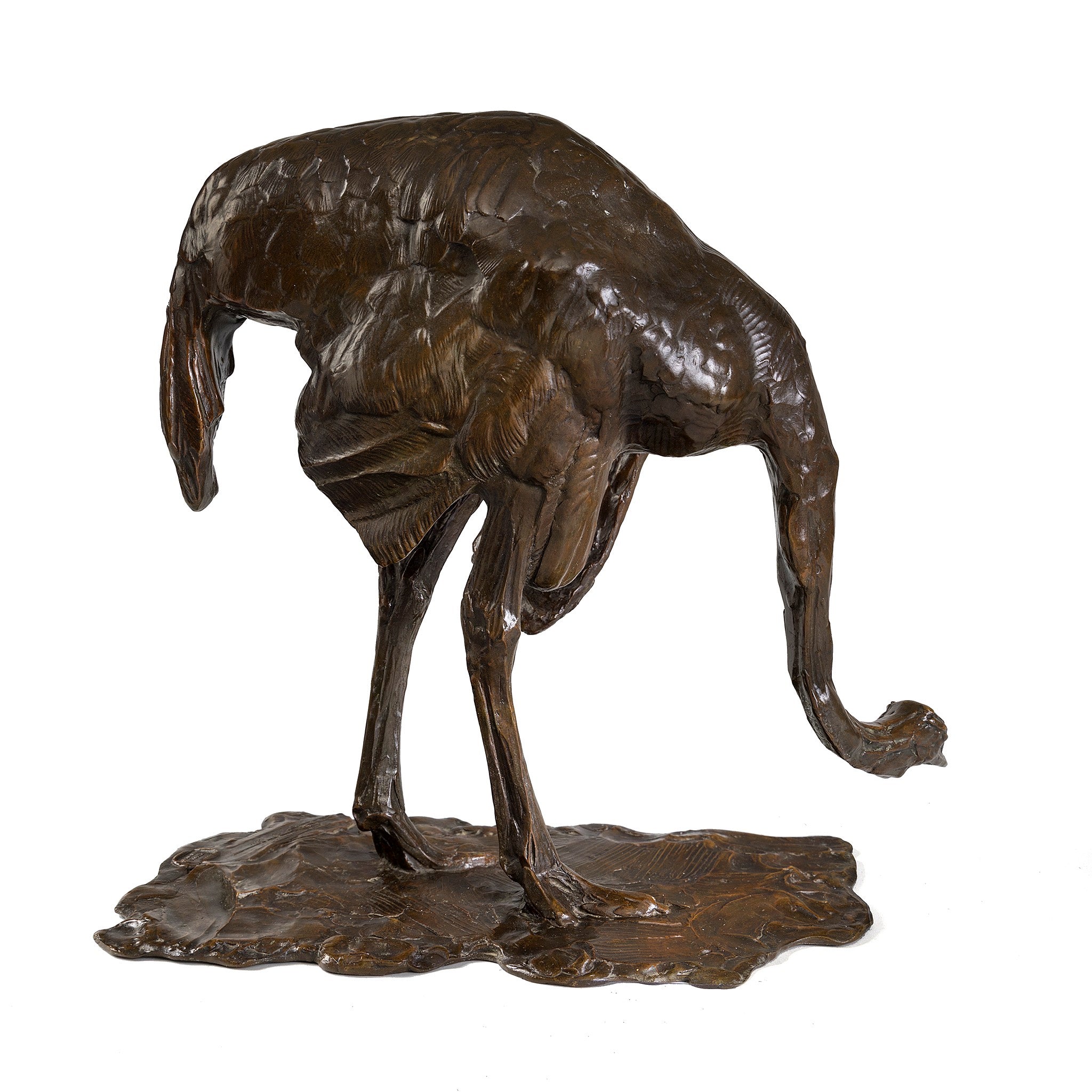 Rembrandt Bugatti Ostrich Lowering Head Bronze Sculpture - Authentic Art Deco Statue for Home Decor, Office Display & Luxury Gift