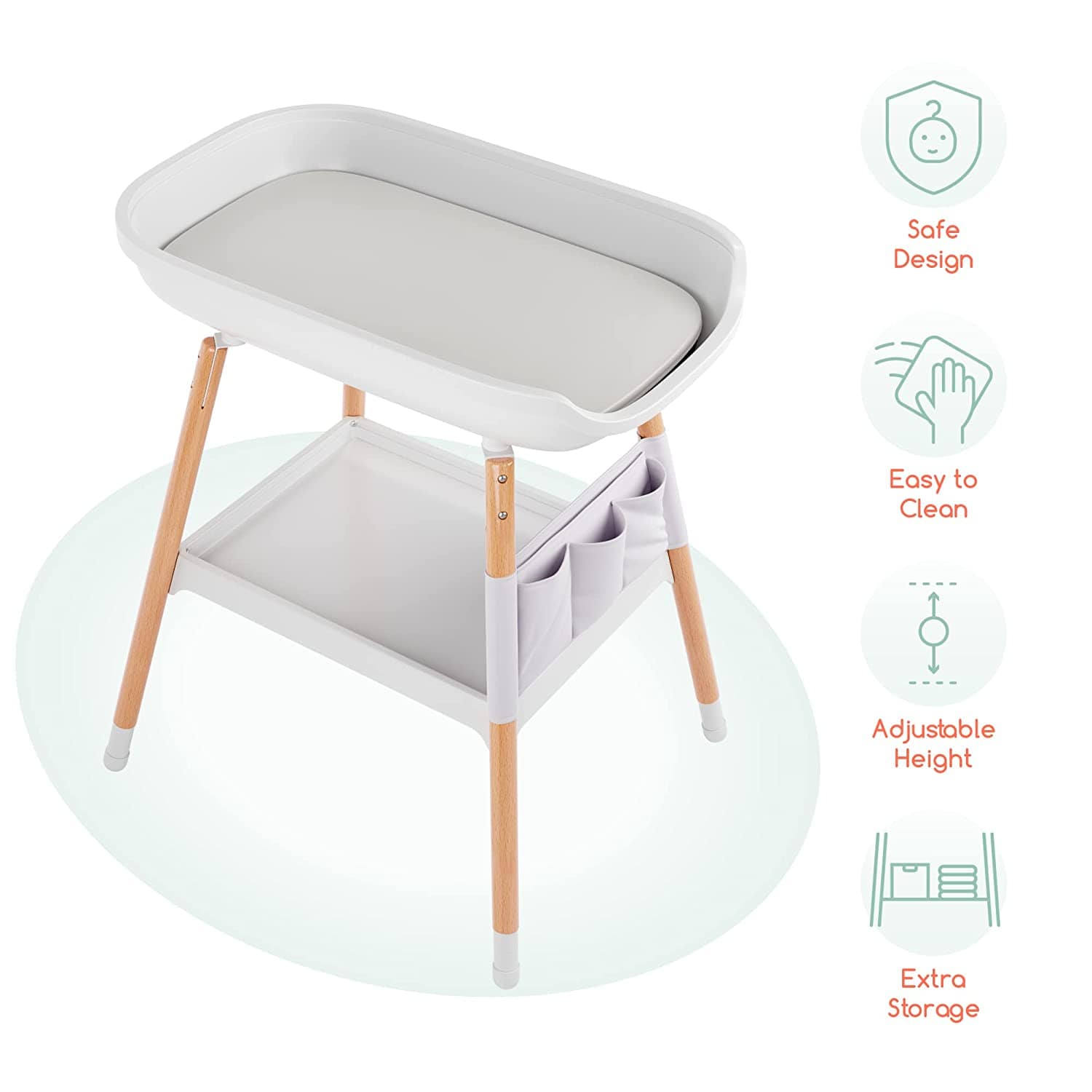 Premium Baby Diaper Changing Station - Portable & Foldable for Nursery, Travel & On-the-Go - Waterproof Pad with Safety Straps & Storage Pockets - Ideal for Newborns & Toddlers at Home, Daycare or Vacation