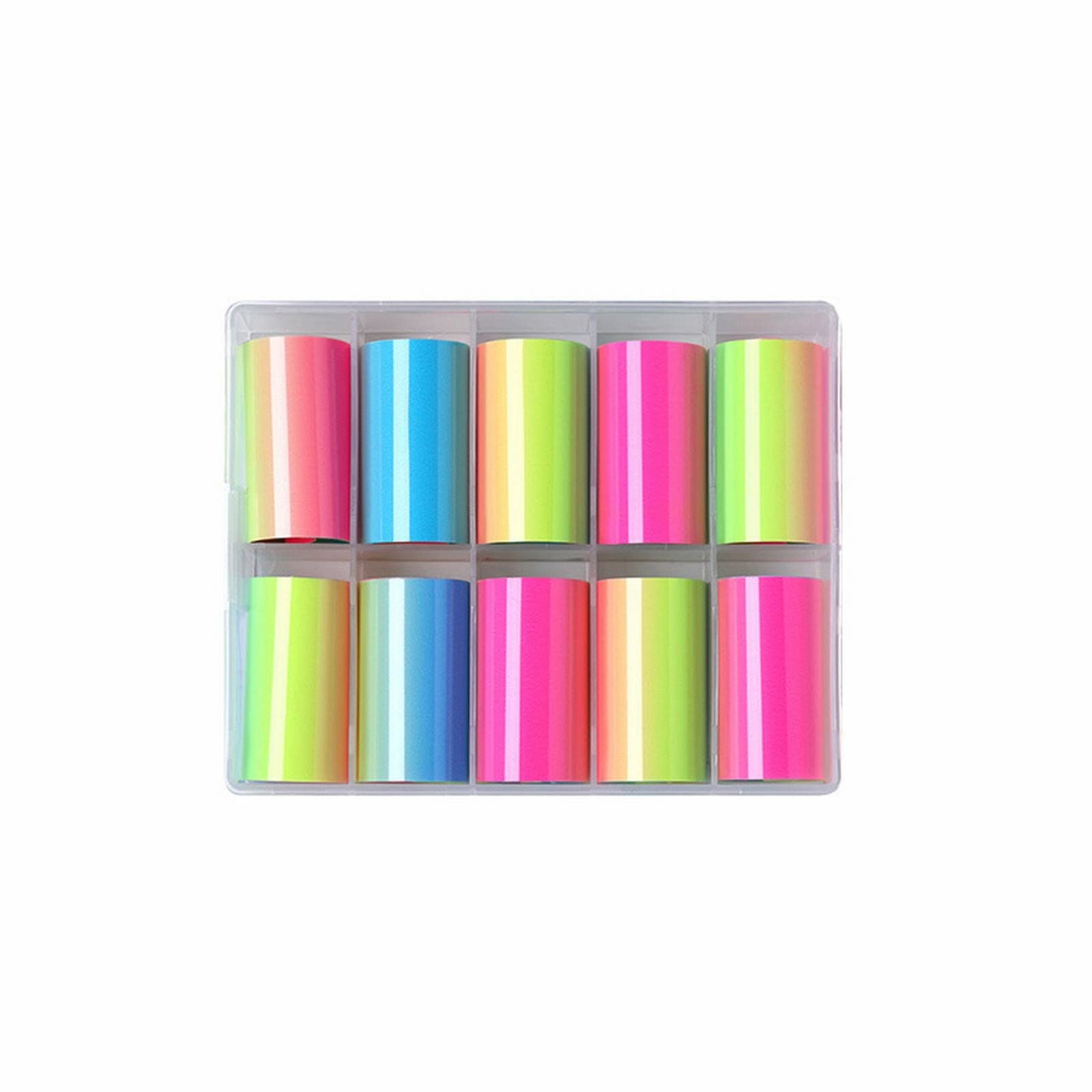Color Street Nail Stickers - Fluorescent DIY Nail Art Foils & Adhesive Transfer Sheets for Clear Nails | Perfect for Home Manicures, Parties & Gift Giving
