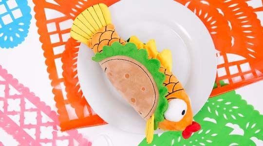BarkShop Ernesto's Fish Taco Plush Dog Toy - Soft & Durable Chew Toy for Small & Medium Dogs - Perfect for Playtime, Training & Cuddling