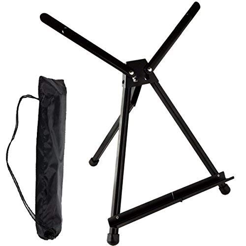 SoHo Urban Artist Black Aluminum Tabletop Easel Stand - Portable Display Easel for Painting Canvas, Artwork, Photos & Crafts - Perfect for Artists, Students & Home Decor (Set of 10)
