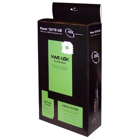 Pacer 12/15 UE 100-Hour HEPA Filtration Kit - 10 Paper Bags, HEPA Filter & Motor Filter (Model 9694801) | Ideal for Air Purifiers & Vacuum Cleaners in Homes & Offices