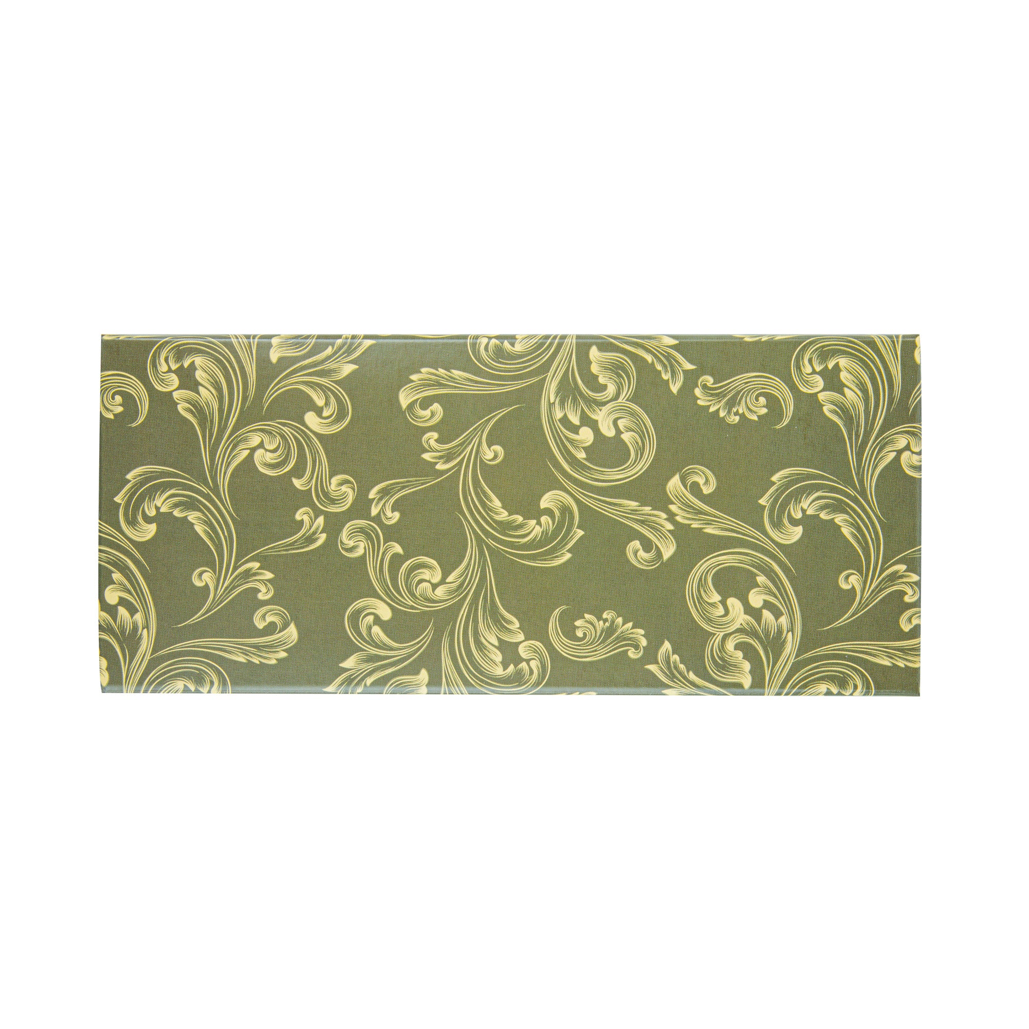 Bake Tek 14 oz Dark Green Vintage Floral Paper Baking Tray - Greaseproof & Eco-Friendly - 7.75