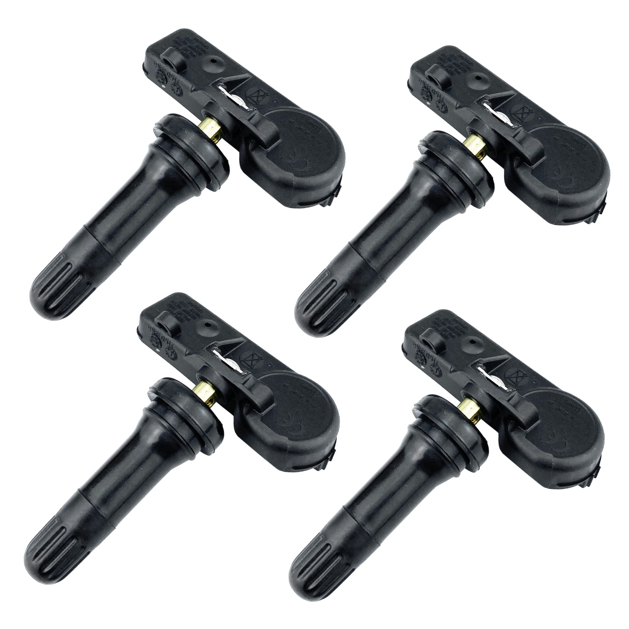 4 Pack TPMS Tire Pressure Monitoring System Sensor 433MHz for Jeep Wrangler JK Dodge Ram Charger - Replacement for 56029398AB 68142397AA 68241067AA 68241067AB - Easy DIY Installation for Improved Vehicle Safety & Fuel Efficiency