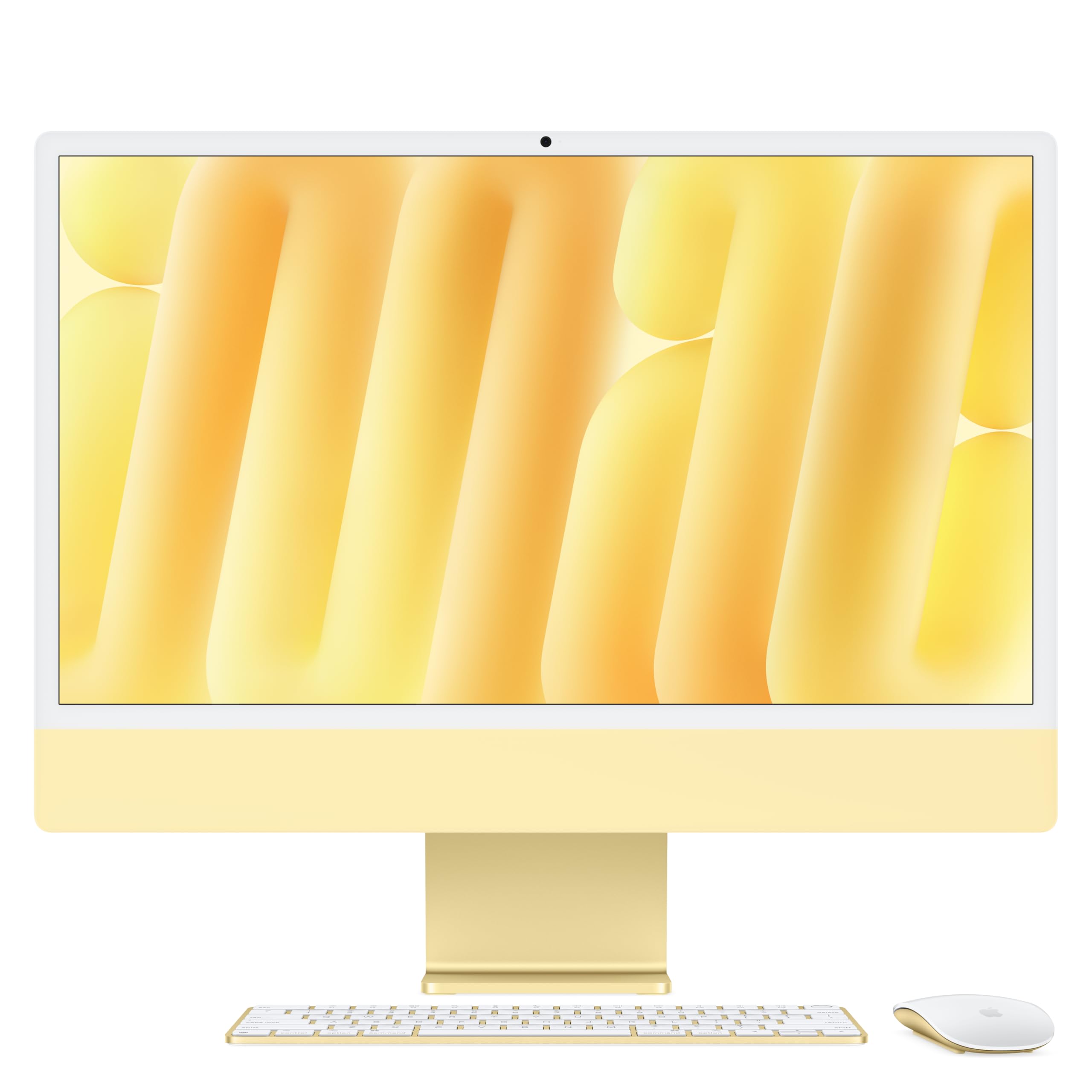 Apple 2024 iMac 24-inch All-in-One Desktop Computer with M4 Chip (10-core CPU/10-core GPU), 16GB Unified Memory, 256GB SSD, Retina 4.5K Display - Yellow | Perfect for Graphic Design, Video Editing & Home Office Workstation