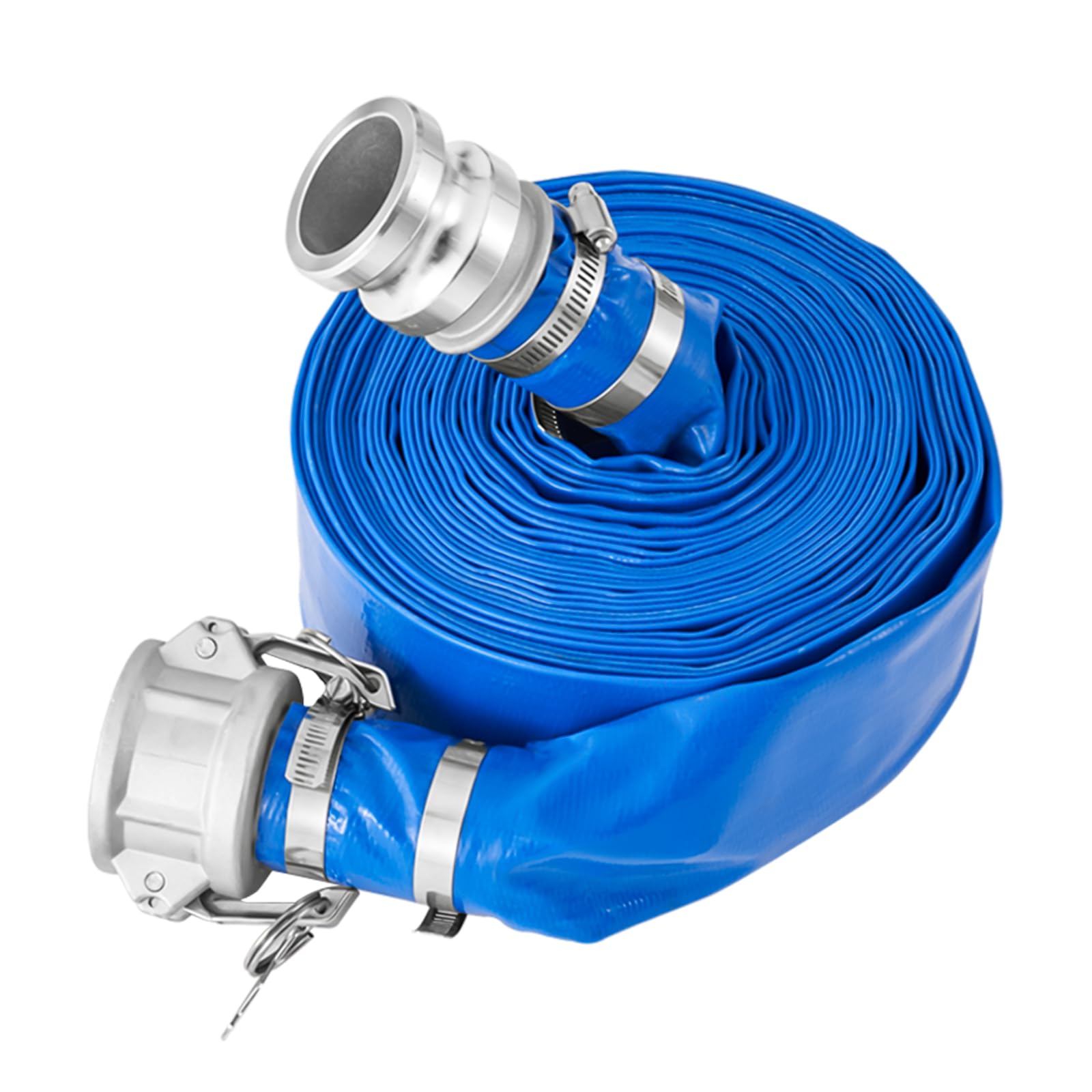 VEVOR 2 in x 65 ft Blue Backwash Hose & 20 ft Green Suction Hose Kit with Steel Strainer & Camlocks - Water Pump Accessories for Pool Cleaning, Pond Maintenance & Industrial Use