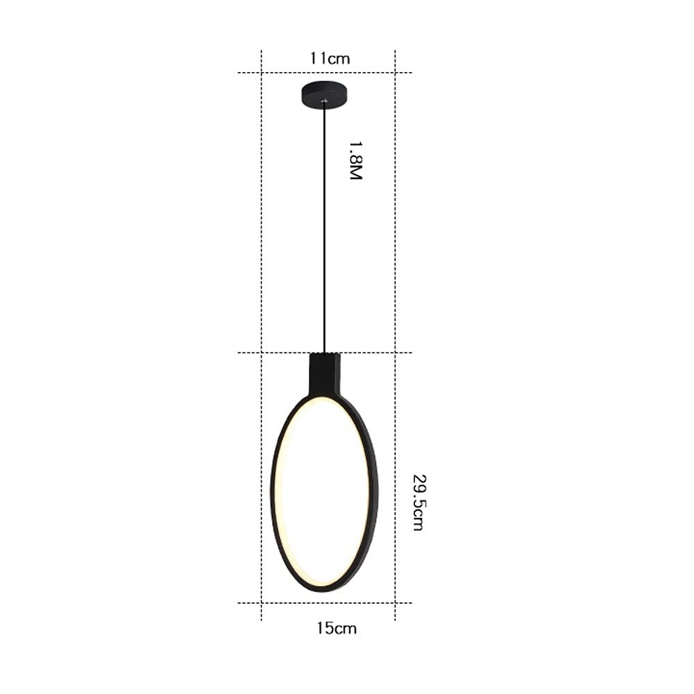 Modern LED Pendant Light - 10W Geometric Ring Drop Ceiling Lamp for Kitchen Island, Dining Room & Bedroom | Energy-Efficient Hanging Fixture with Minimalist Design | Perfect for Kitchen Counter, Breakfast Nook & Bedside Lighting