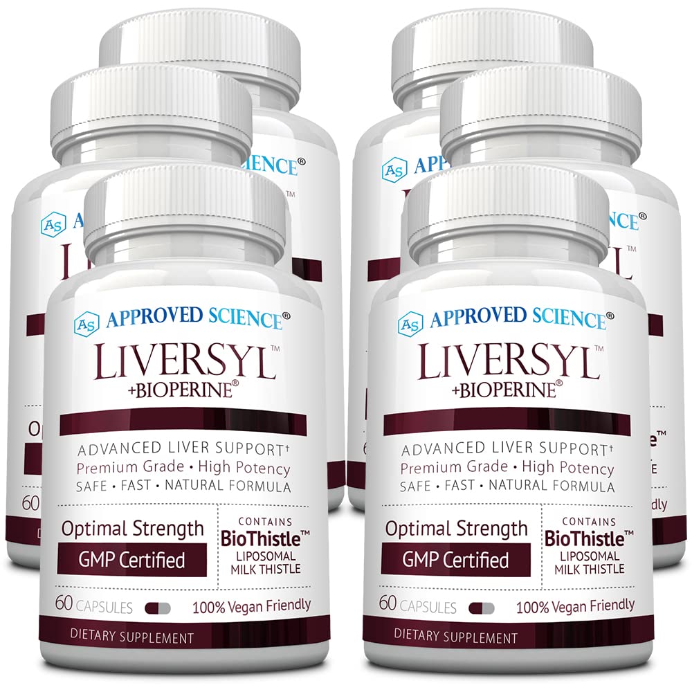 Approved Science Liversyl - Milk Thistle & Artichoke Extract with Bioperine - Vegan Liver Support Supplement - 360 Capsules (6 Month Supply) - Made in USA - Supports Liver Detox & Digestive Health