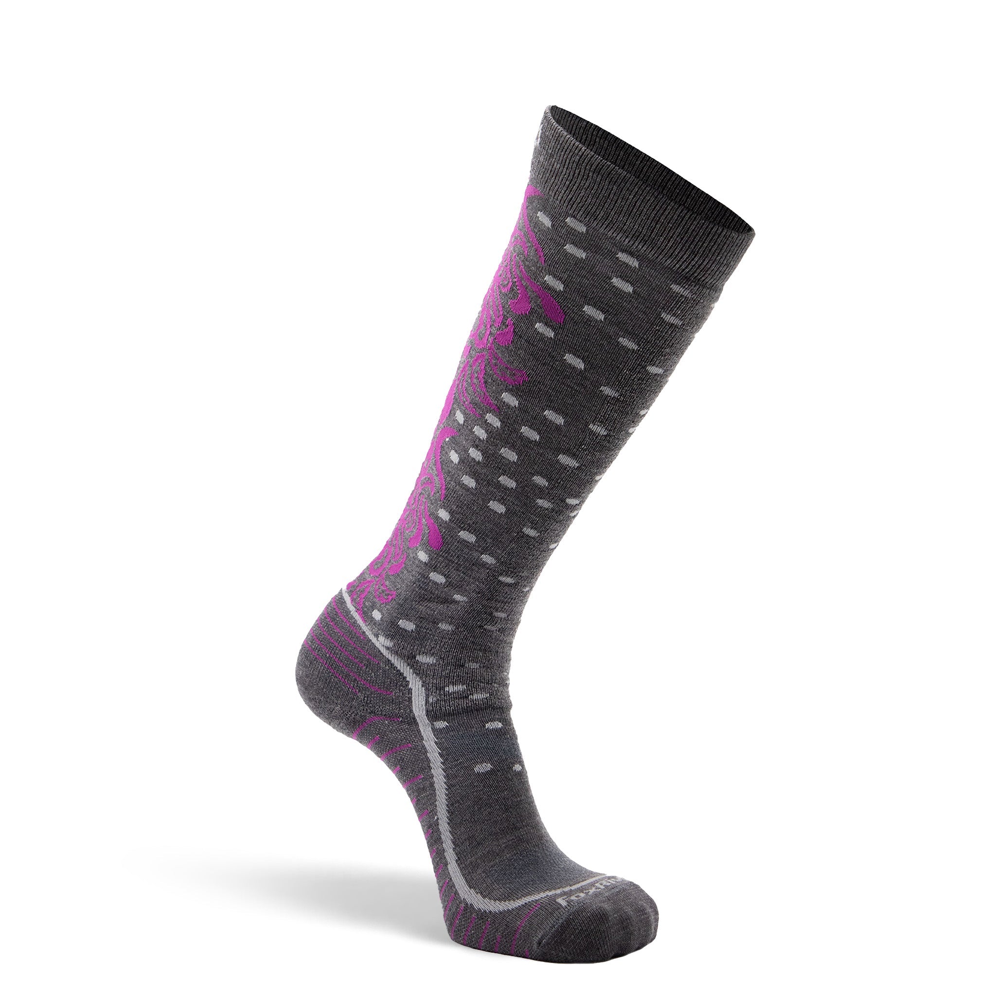 Women's Falling Leaf Lightweight Over the Calf Ski and Snowboard Socks - Warm Thermal Hiking Socks for Winter Sports & Outdoor Activities