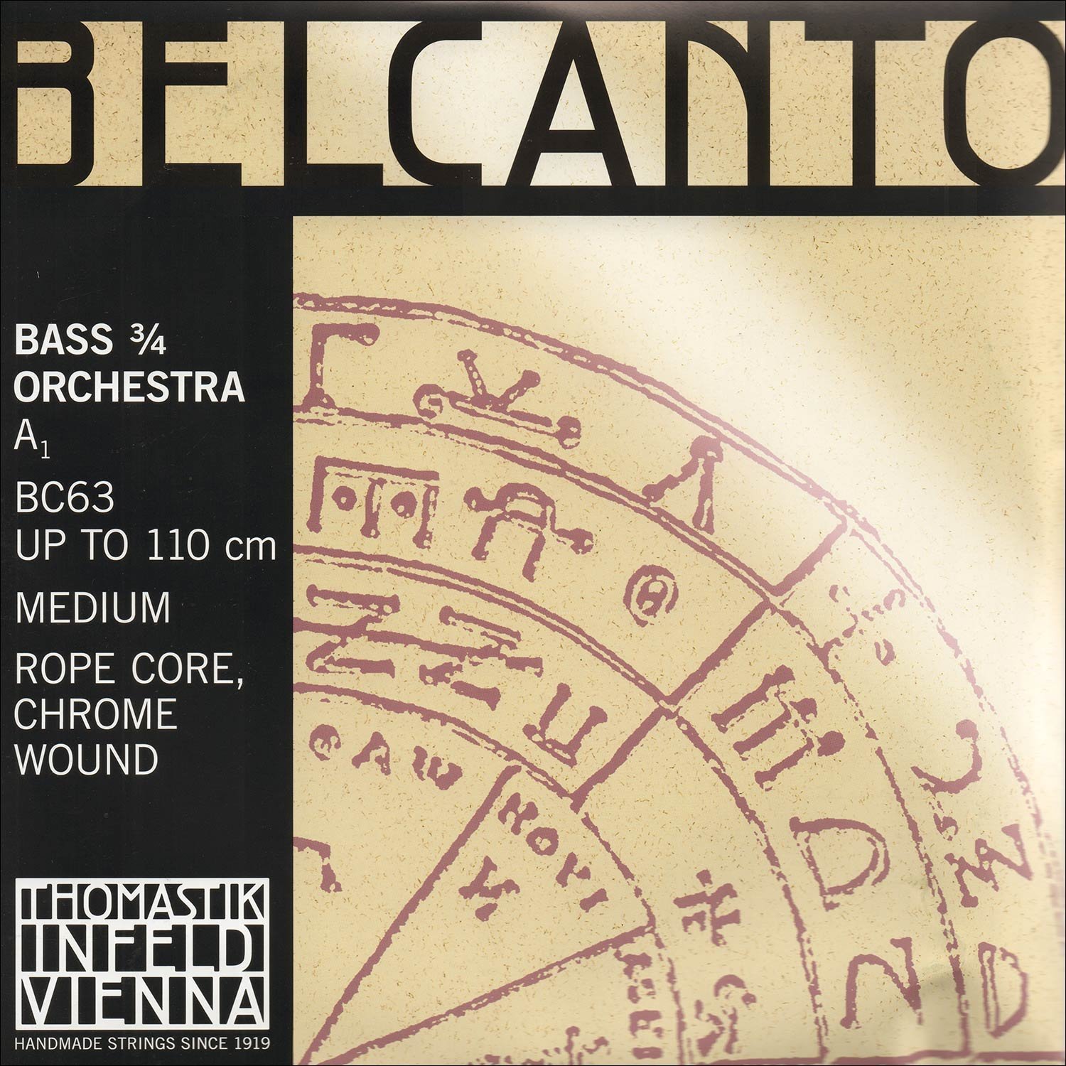 Thomastik Belcanto 3/4 Size Bass A String - Medium Gauge Chromium Steel Rope Core - For Orchestral & Jazz Performance, Studio Recording & Live Shows
