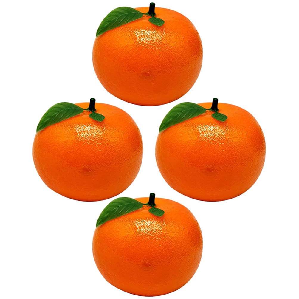 ULTNICE 4pcs Artificial Oranges - Realistic Foam Mandarin Tangerine Decor, Fake Fruit Photography Props & Sensory Fidget Toys for Home Decor, Party Centerpieces, and Stress Relief
