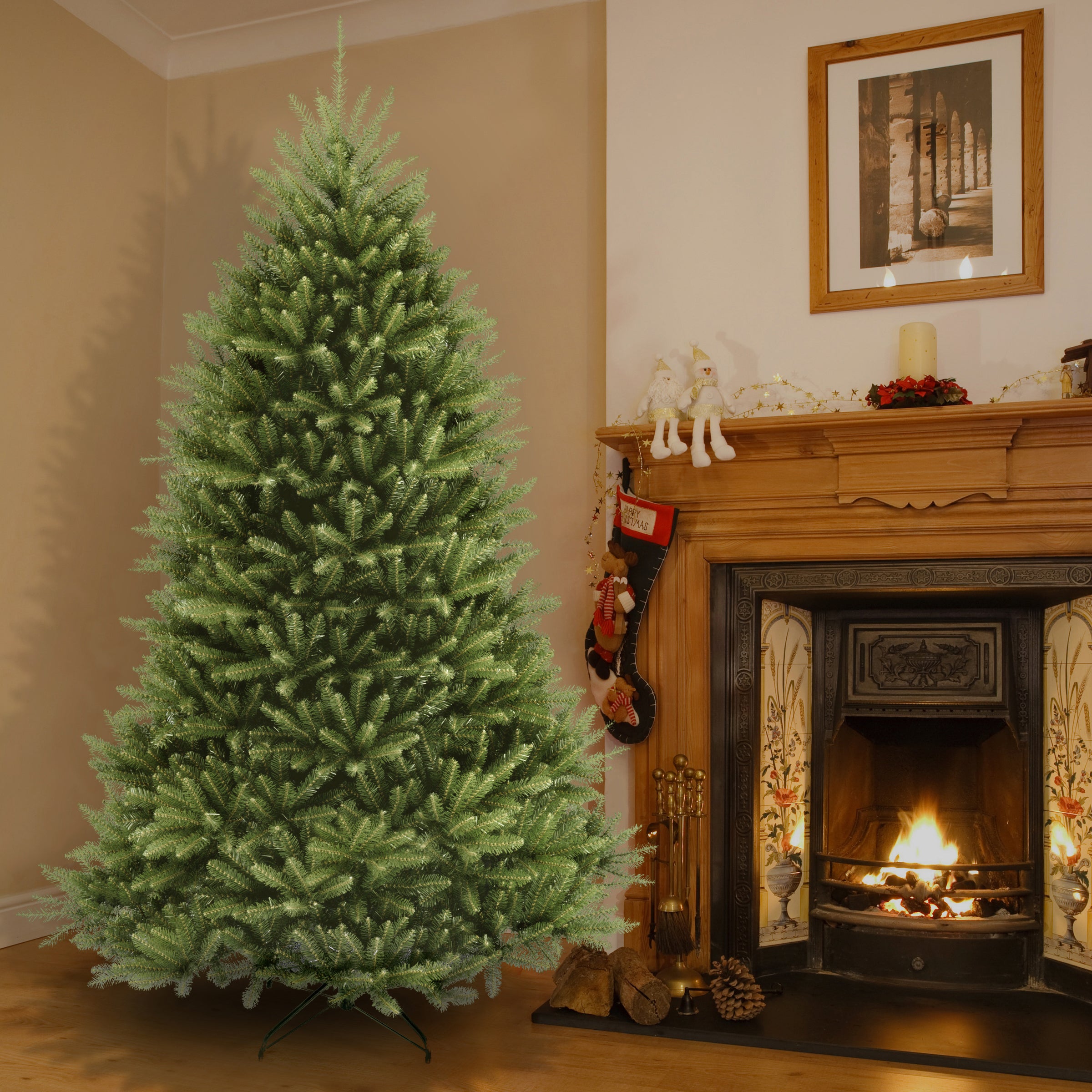 7 ft. Dunhill Fir Christmas Tree - Premium Artificial Holiday Tree for Home & Office Decor - Perfect for Living Room, Party, and Festive Celebrations