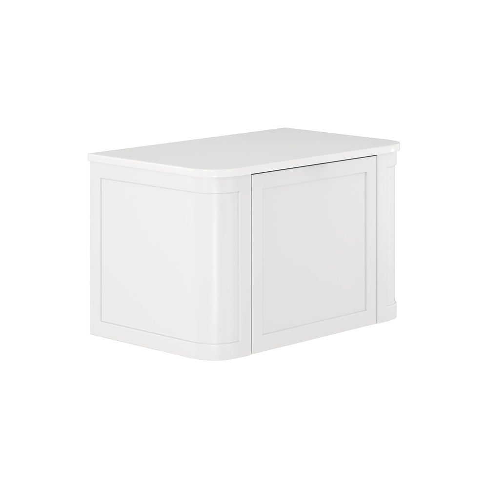 Fienza 75CM Mila Curved Satin White 750 Wall Hung Bathroom Vanity Cabinet - Perfect for Modern Bathroom Storage & Organization