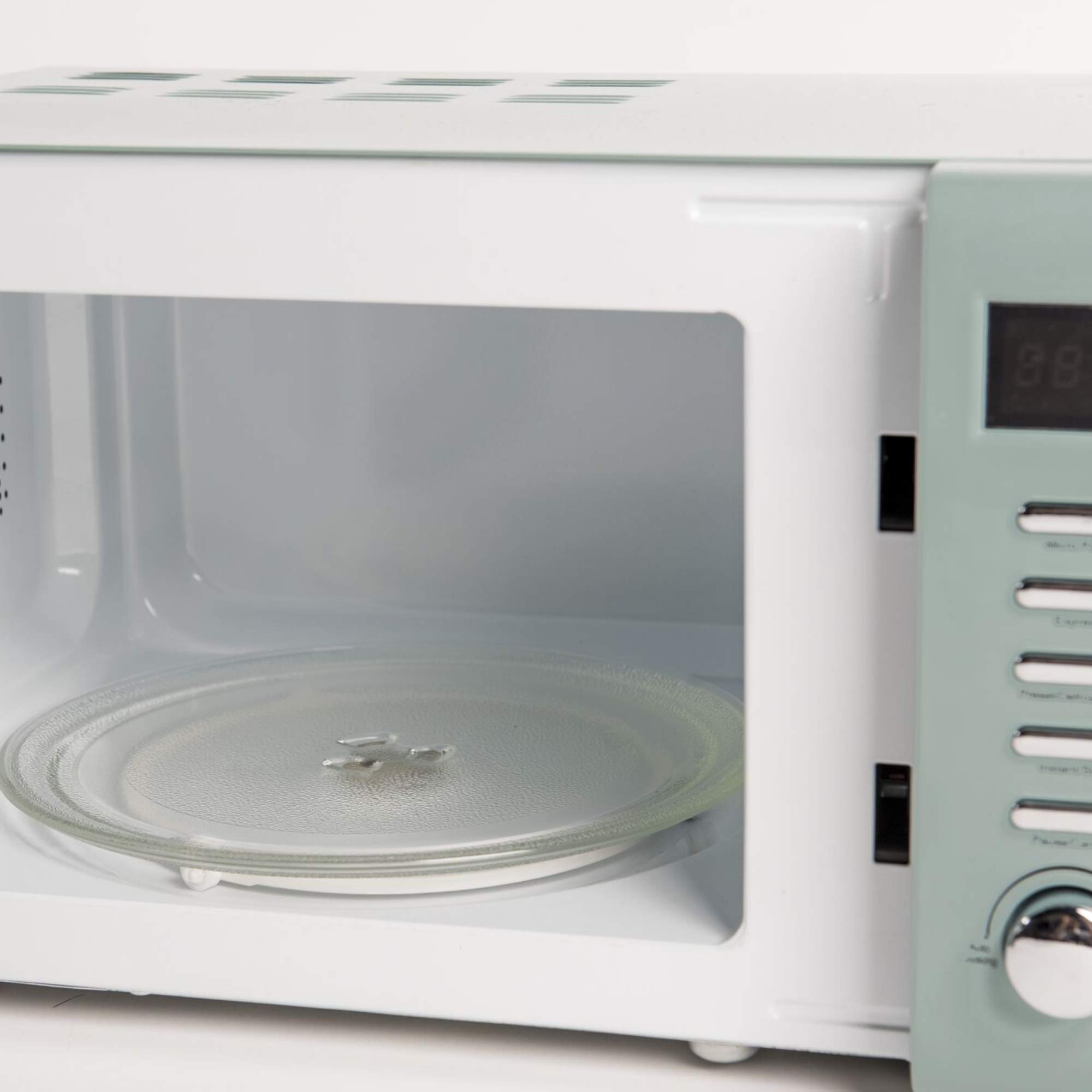 Haden Cotswold Green 800W Retro Microwave Oven - 20L Compact Digital Microwave for Small Kitchens with 5 Power Levels, Defrost & Express Functions | Easy to Use & Clean | Perfect for Dorms, Apartments & Office Break Rooms