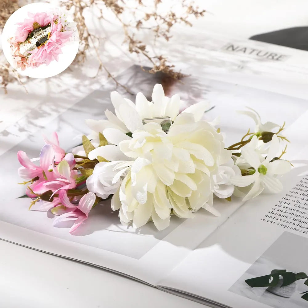 Haimeikang Large Flower Hair Clips for Women - Thick Hair Barrettes, Crab Claw Hairpins, Summer Fashion Hair Accessories for Weddings, Parties, and Everyday Wear